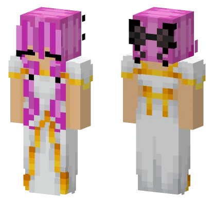 White And Gold Dress Minecraft skin