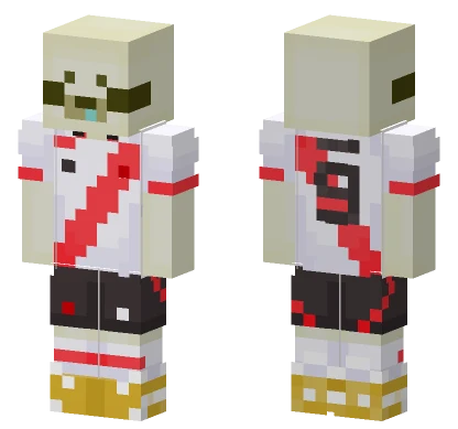 White and Gold Samurai Minecraft skin