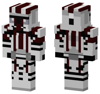 White And Red Robot Minecraft skin