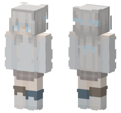 White Blue Girl Minecraft skin