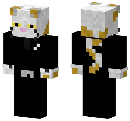 White Cat Hoodie Minecraft skin