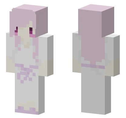 White Dress Pink Hair Minecraft skin