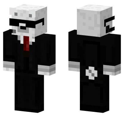 White Face Black Suit Minecraft skin