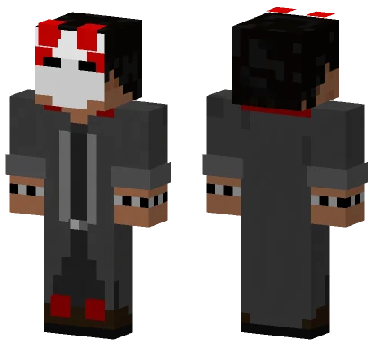 White Fox Masked Man Minecraft skin