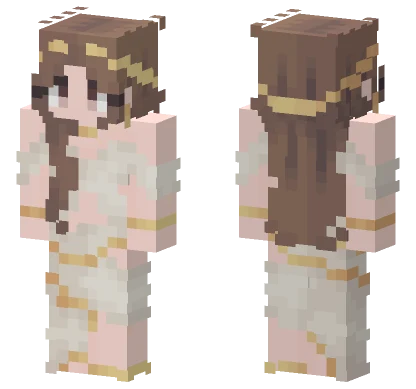 White Gold Dress Girl Minecraft skin