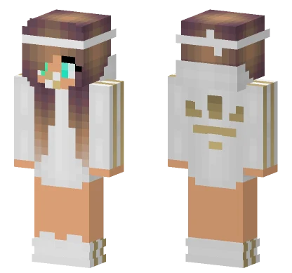 White Gold Robes Girl Minecraft skin
