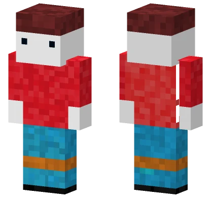 White Guy Red Shirt Jeans Minecraft skin