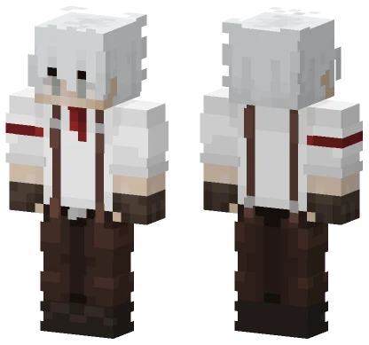 White Hair Anime Girl Minecraft skin