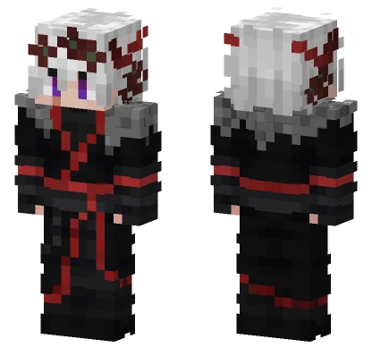White Hair Devil Outfit Minecraft skin
