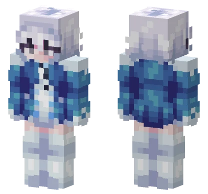 White Hair Girl Minecraft skin