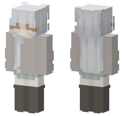 White Hair Girl Minecraft skin
