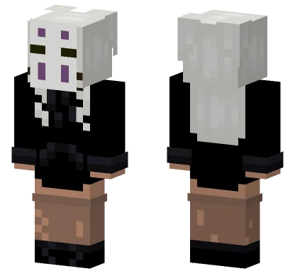 White Hair Girl No Face Minecraft skin