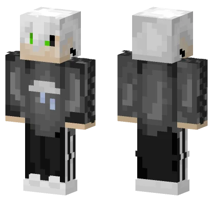 White Hair Rain Skin Minecraft skin