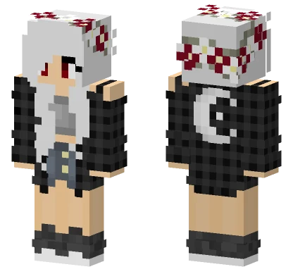 White Hair Red Eyes Girl Minecraft skin