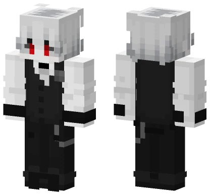 White Haired Anime Girl Minecraft skin