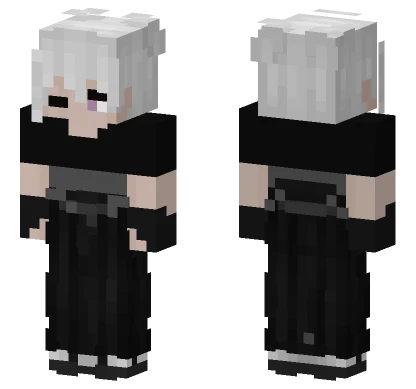 White Haired Figure Minecraft skin