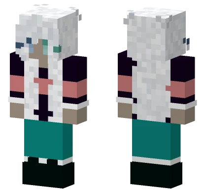 White Haired Girl Minecraft skin