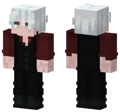 White Haired Maid Minecraft skin