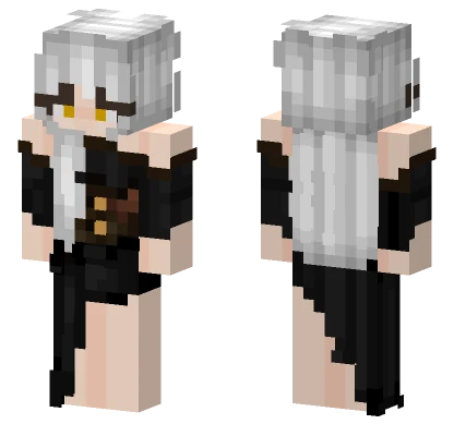 White Haired Maiden Minecraft skin