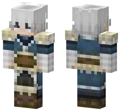 White Haired Scholar Minecraft skin