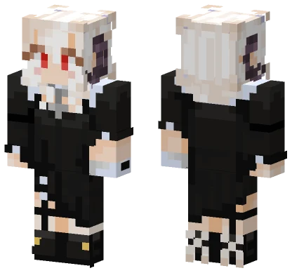 White Haired School Uniform Minecraft skin