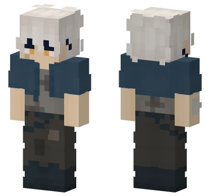White Haired School Uniform Minecraft skin