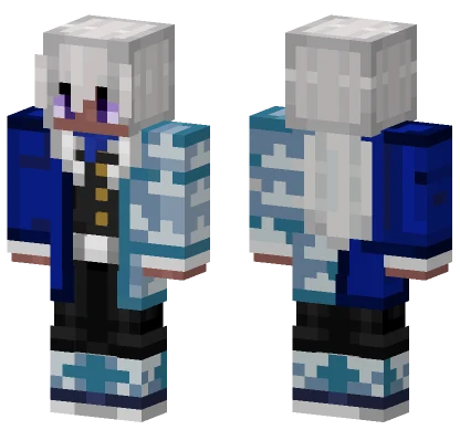 White Haired School Uniform Minecraft skin