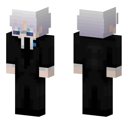 White Haired Suit Minecraft skin