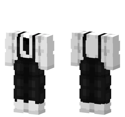 White Suit Tie Black Overalls Minecraft skin