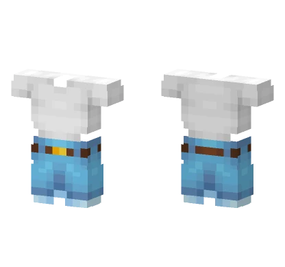 White T-Shirt Blue Shorts Minecraft skin