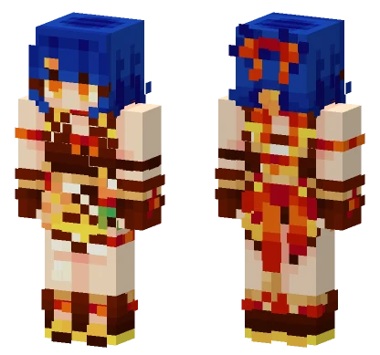Xiangling Genshin Impact Minecraft skin