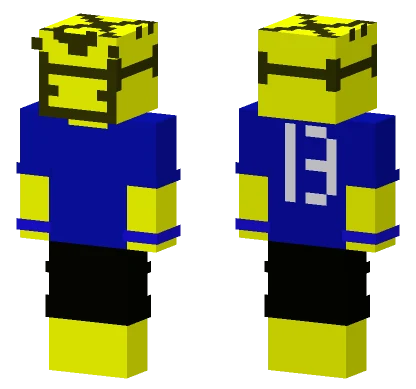 Yellow and Blue Robot Minecraft skin