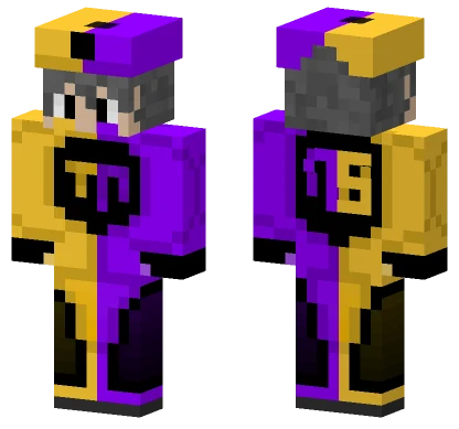 Yellow and Purple Racing Suit Minecraft skin