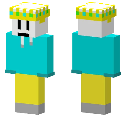Yellow and Teal Blocky Outfit Minecraft skin