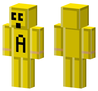 Yellow Blocky Character Minecraft skin