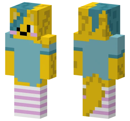 Yellow Blue Cat Minecraft skin