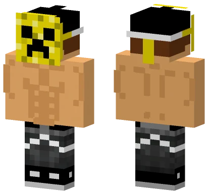 Yellow Creeper Mask Boy Minecraft skin