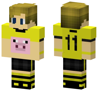 Yellow Hairs And Pig Minecraft skin