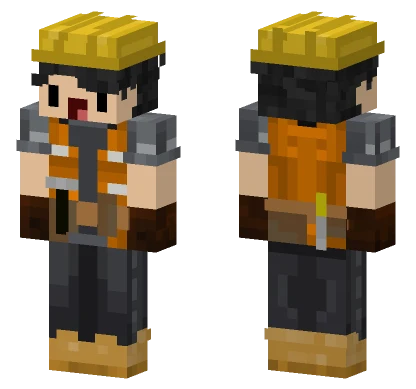 Yellow Hard Hat Miner Minecraft skin