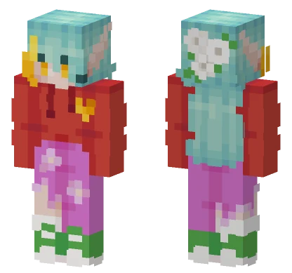Yellow Hearts Girl Minecraft skin