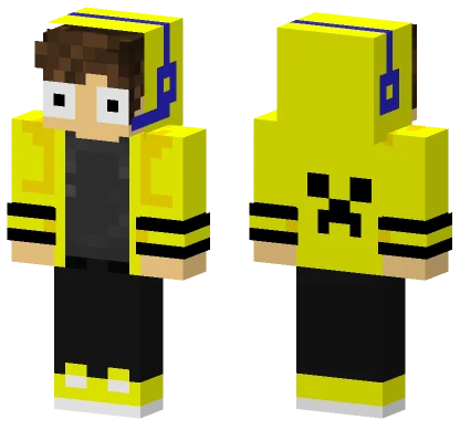 Yellow Hoodie Boy Minecraft skin