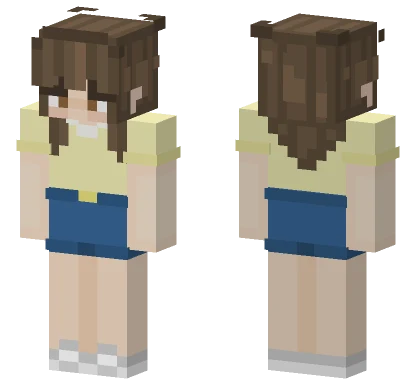 Yellow Shirt Blue Skirt Minecraft skin