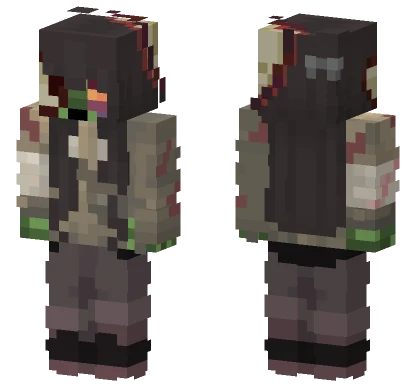 Zombie Girl Rotten Eye Minecraft skin