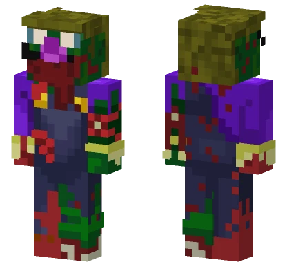 Zombie Waluigi Hatless Minecraft skin